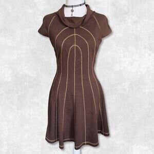 Y2K Euro Subversive Cowl Neck Futuristic Dress Size M